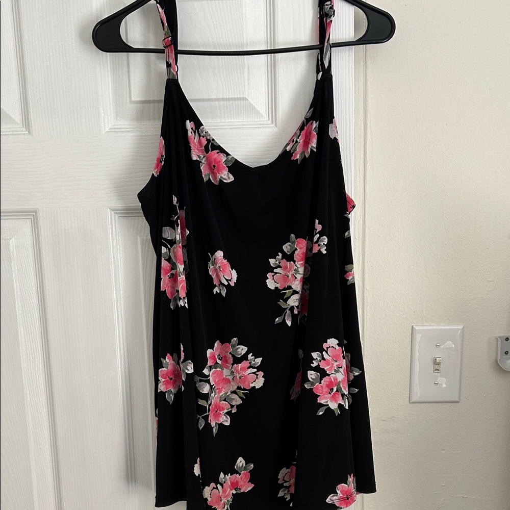 Torrid Black and Pink Floral Camisole